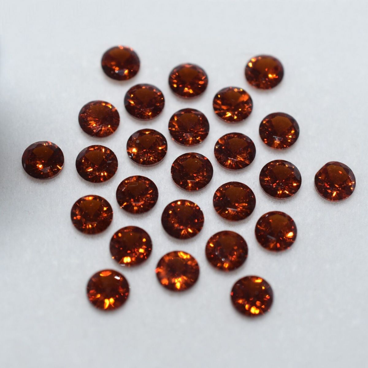 Orange Round Cut 5 mm CERTIFIED Loose Gemstone Set of 16 Pcs Natural SAPPHIRE