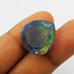 14.25 Carat Natural Fire OPAL Loose Gemstone Brilliant Pear Cut CERTIFIED