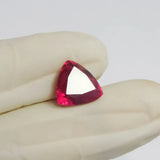 Red Ruby Trillion Cut Gemstone certified loose ruby