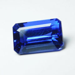 Natural Tanzanite Untreated Blue Emerald Cut 7 Carat CERTIFIED Loose Gemstone