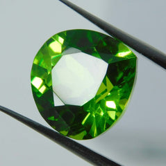 Extremely Rare CERTIFIED Natural 9.85 Ct Peridot Green Pear Cut Loose Gemstones.