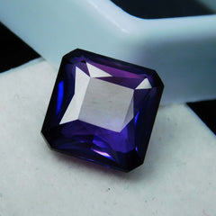 Extremely Rare Natural Purple Tanzanite 8 Ct square Cut CERTIFIED Loose Gemstone