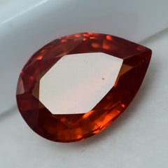 CERTIFIED Pear Cut 7 Carat Natural Orange Ceylon Sapphire Loose Gemstone