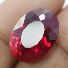 CERTIFIED 12.75 Ct Natural Ruby Loose Gemstone Bloody Red Oval Cut Ring size