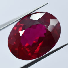 CERTIFIED 12.75 Ct Natural Ruby Loose Gemstone Bloody Red Oval Cut Ring size