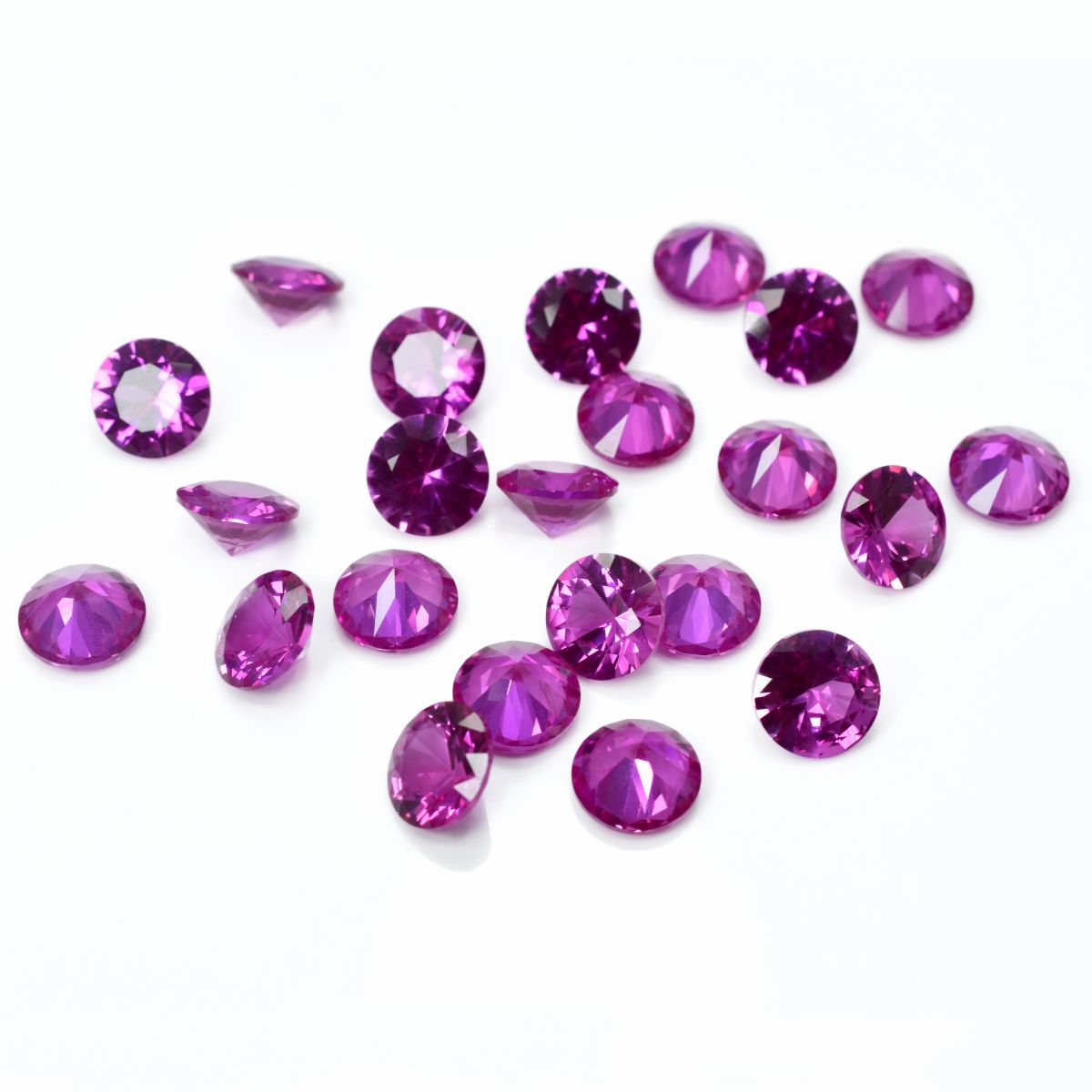 Ring Size Pink Ruby 20 Pcs Natural Untreated 8x8 mm Round Cut CERTIFIED Gemstone