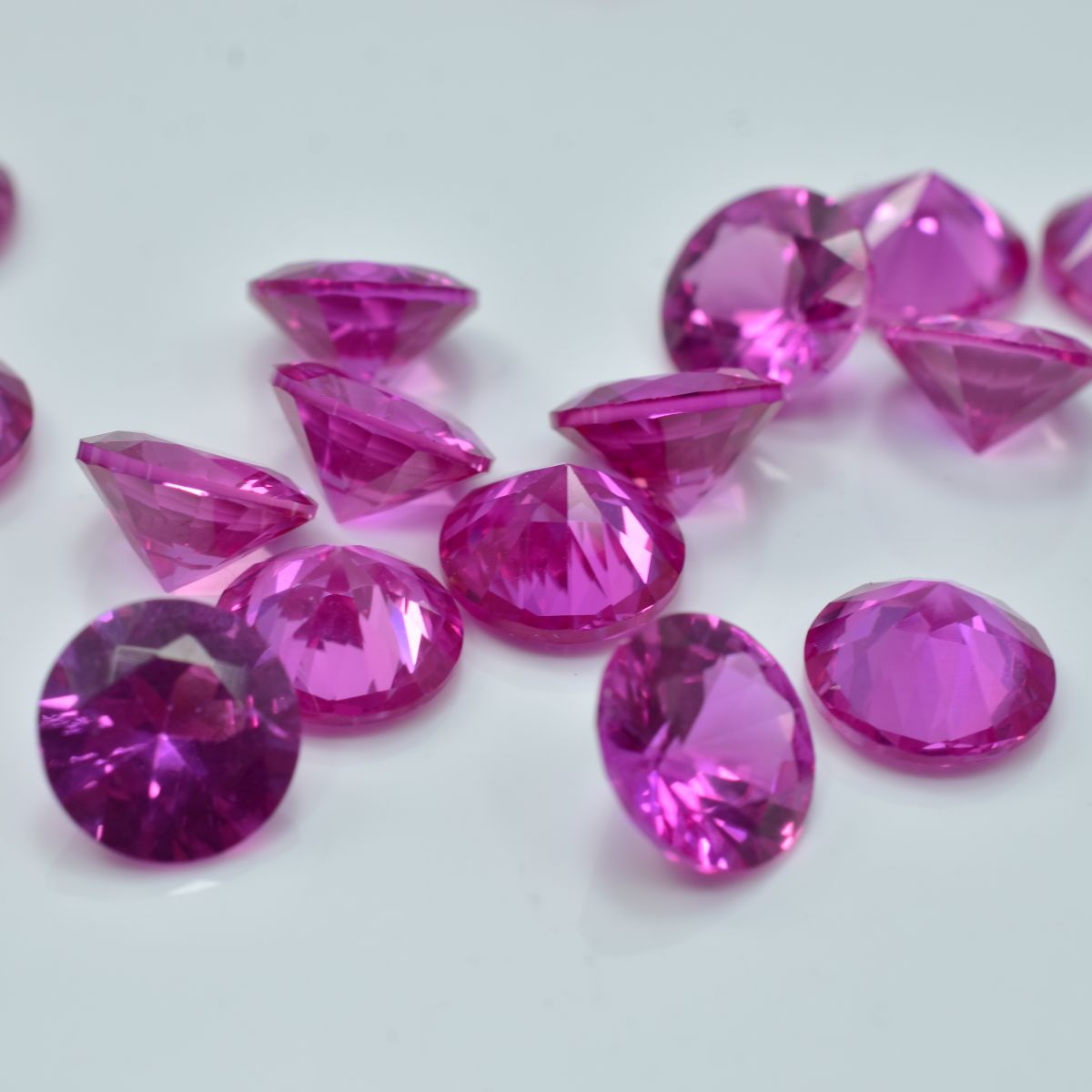 Ring Size Pink Ruby 20 Pcs Natural Untreated 8x8 mm Round Cut CERTIFIED Gemstone