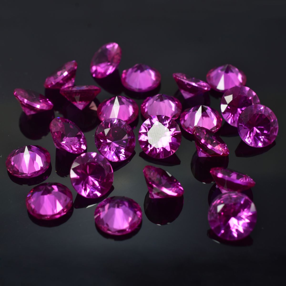 Ring Size Pink Ruby 20 Pcs Natural Untreated 8x8 mm Round Cut CERTIFIED Gemstone