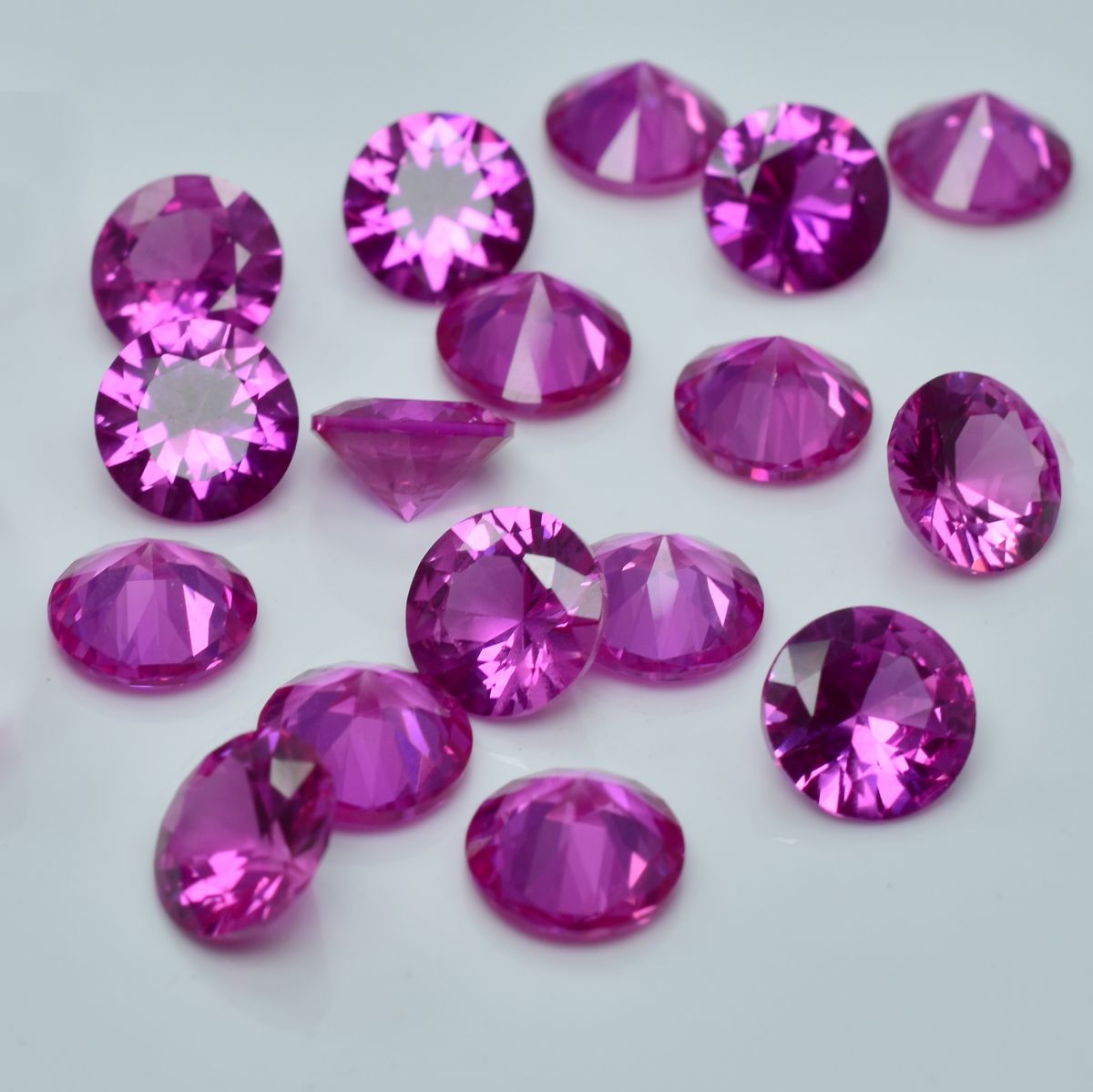 Ring Size Pink Ruby 20 Pcs Natural Untreated 8x8 mm Round Cut CERTIFIED Gemstone