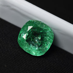 10.35 Ct Natural Green Emerald Rare Square Cushion Cut CERTIFIED Loose Gemstone