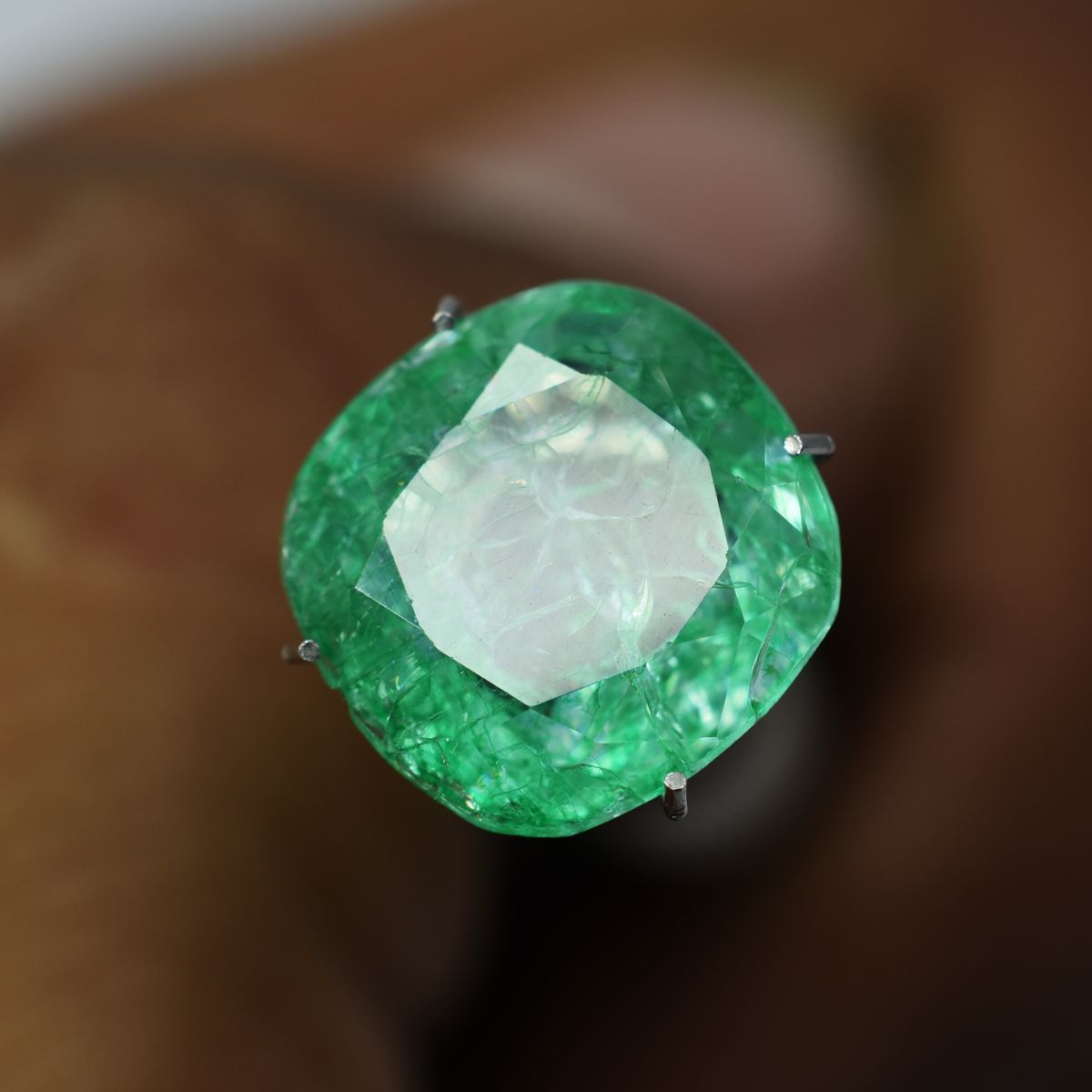 10.35 Ct Natural Green Emerald Rare Square Cushion Cut CERTIFIED Loose Gemstone