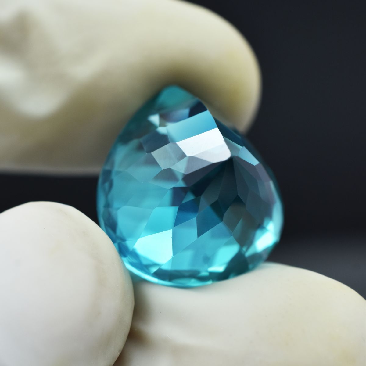 Rare Natural Bluish Green Sapphire 23.90 Ct Pear Cut CERTIFIED Loose Gemstone