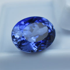 Extremely Dark Blue Tanzanite Oval Cut Natural 10.80 Ct Loose Gemstone CERTIFIED