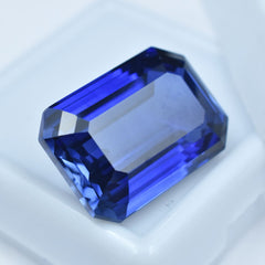 Natural Blue Tanzanite 18.05 Ct CERTIFIED Loose Gemstone Emerald Cut For Ring