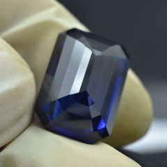 Natural Blue Tanzanite 18.05 Ct CERTIFIED Loose Gemstone Emerald Cut For Ring