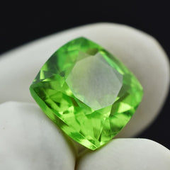 AAAA+ CERTIFIED 9.60 Ct Square Cushion Natural Best Green Peridot Loose Gemstone