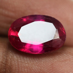 Natural Ruby Oval Shape Pinkish Red 9.20 Ct CERTIFIED Loose Gemstone