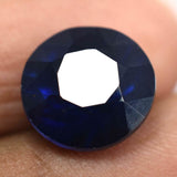 Loose round cut Kashmiri blue Ceylon sapphire gemstones, 8.45 ct, certified natural.