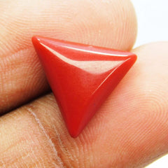 3 Ct Natural Red Coral Italian Cabochon Trillion Cut Loose Gemstone