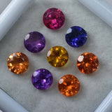 12 Pcs Natural Mix Color Sapphire 6x6 MM Round Lot CERTIFIED Gemstone