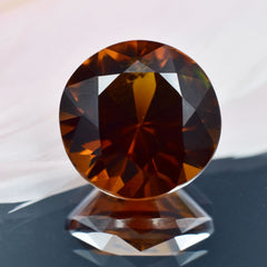 Natural Orange Premium Quality Sapphire 9.75 Ct Round CERTIFIED Loose Gemstone