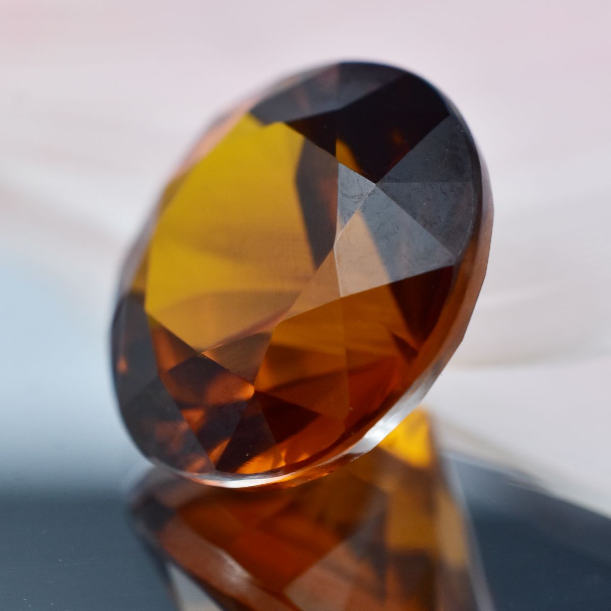 Natural Orange Premium Quality Sapphire 9.75 Ct Round CERTIFIED Loose Gemstone