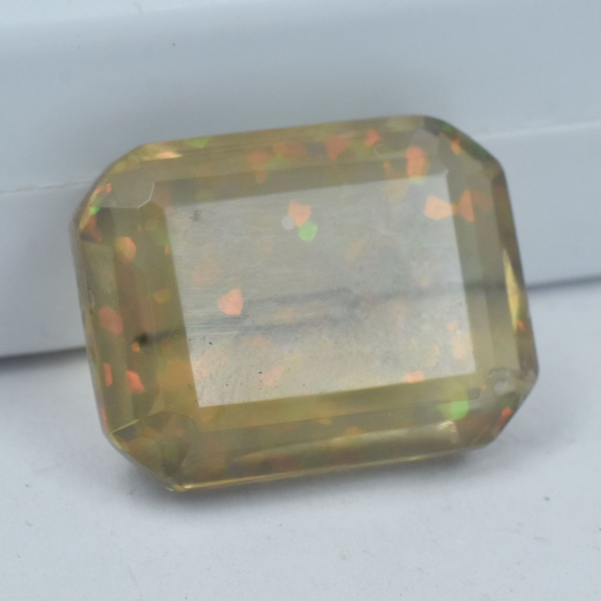 14.60 Ct Ethiopian Opal Multi-Color Natural Emerald Cut CERTIFIED Loose Gemstone