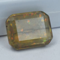 14.60 Ct Ethiopian Opal Multi-Color Natural Emerald Cut CERTIFIED Loose Gemstone