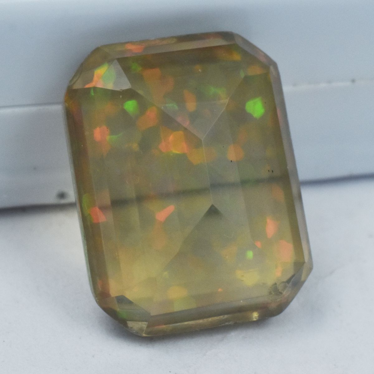 14.60 Ct Ethiopian Opal Multi-Color Natural Emerald Cut CERTIFIED Loose Gemstone