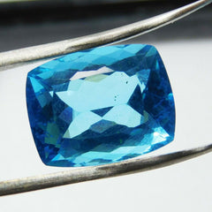 Aquamarine Blue Cushion Cut CERTIFIED 10 Ct Natural Loose Gemstone Ring Making