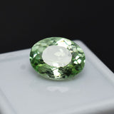 Certified loose gemstone, natural grandidierite, oval cut, bluish-green, 6.00 carats 