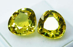 21 Ct Natural Yellow Sapphire Pear Shape Certified Loose Gemstone Pair