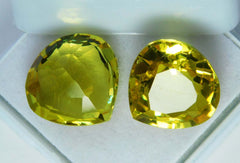 21 Ct Natural Yellow Sapphire Pear Shape Certified Loose Gemstone Pair