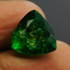 Natural Colombian Emerald Trillion Cut 7 Carat Green CERTIFIED Loose Gemstone