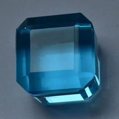 Cube Cut Huge Size CERTIFIED 50.84 Ct Lab-Created BLUE Aquamarine Loose Gemstone