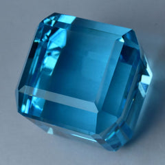 Cube Cut Huge Size CERTIFIED 50.84 Ct Lab-Created BLUE Aquamarine Loose Gemstone