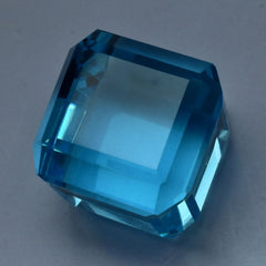 Cube Cut Huge Size CERTIFIED 50.84 Ct Lab-Created BLUE Aquamarine Loose Gemstone