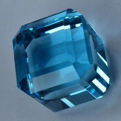 Cube Cut Huge Size CERTIFIED 50.84 Ct Lab-Created BLUE Aquamarine Loose Gemstone