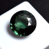 Deep Green Sapphire Natural Round 11.50 Ct CERTIFIED Ring Size Sapphire Gemstone