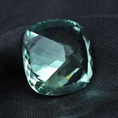 Natural Bluish Green Sapphire CERTIFIED Loose Gemstone 31.75 Ct Square Cushion.