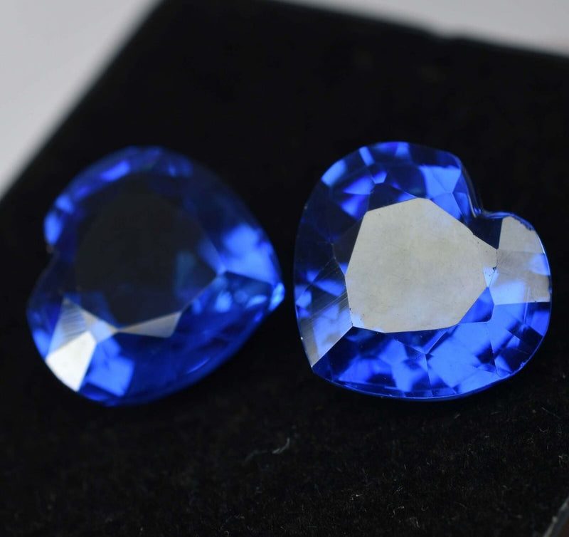 16.89 Ct Natural Tanzanite Blue Heart Shape Gemstone Pair premium quality