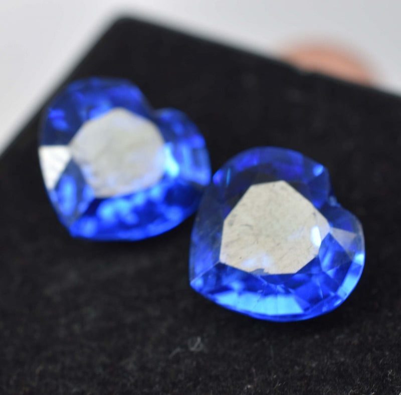 16.89 Ct Natural Tanzanite Blue Heart Shape Gemstone Pair gemstone details