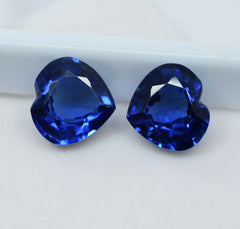 16.89 Ct NATURAL Tanzanite Blue HEART SHAPE Loose Gemstone Pair CERTIFIED