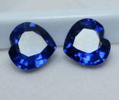 16.89 Ct NATURAL Tanzanite Blue HEART SHAPE Loose Gemstone Pair CERTIFIED