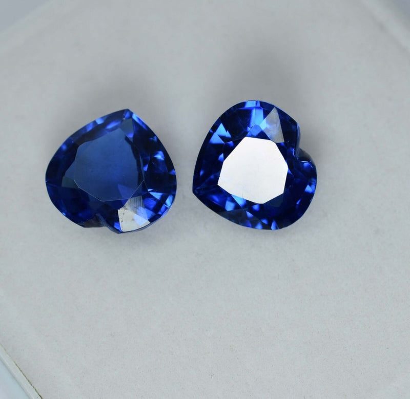 16.89 Ct Natural Tanzanite Blue Heart Shape Gemstone Pair blue color