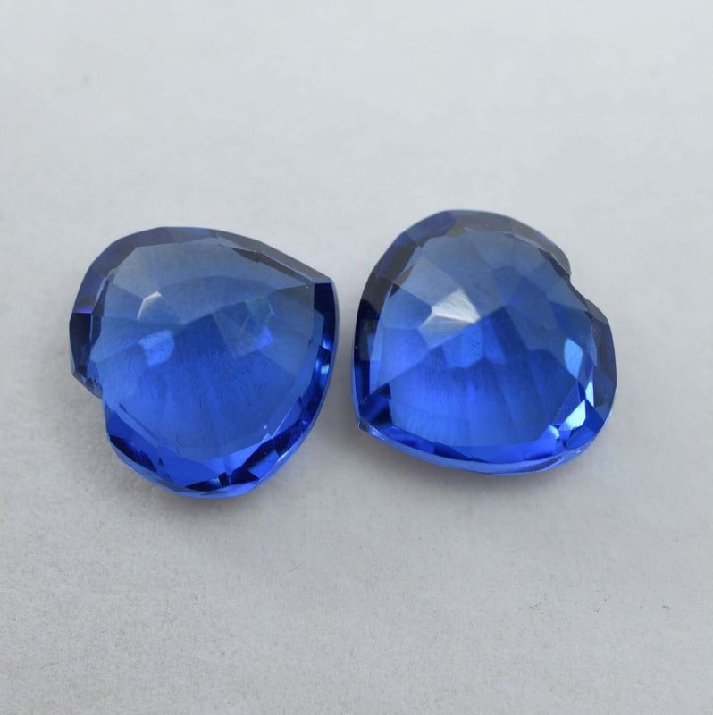 16.89 Ct Natural Tanzanite Blue Heart Shape Gemstone Pair side angle