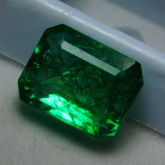 Natural COLOMBIAN Emerald Emerald Cut 7.58 Ct CERTIFIED Green Loose Gemstone