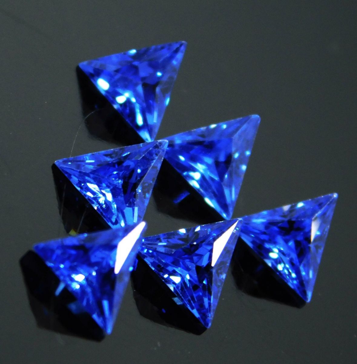 Natural Sapphire Blue 6 Pcs CERTIFIED Loose Gemstones Trillion Shape 5x5 mm Lot