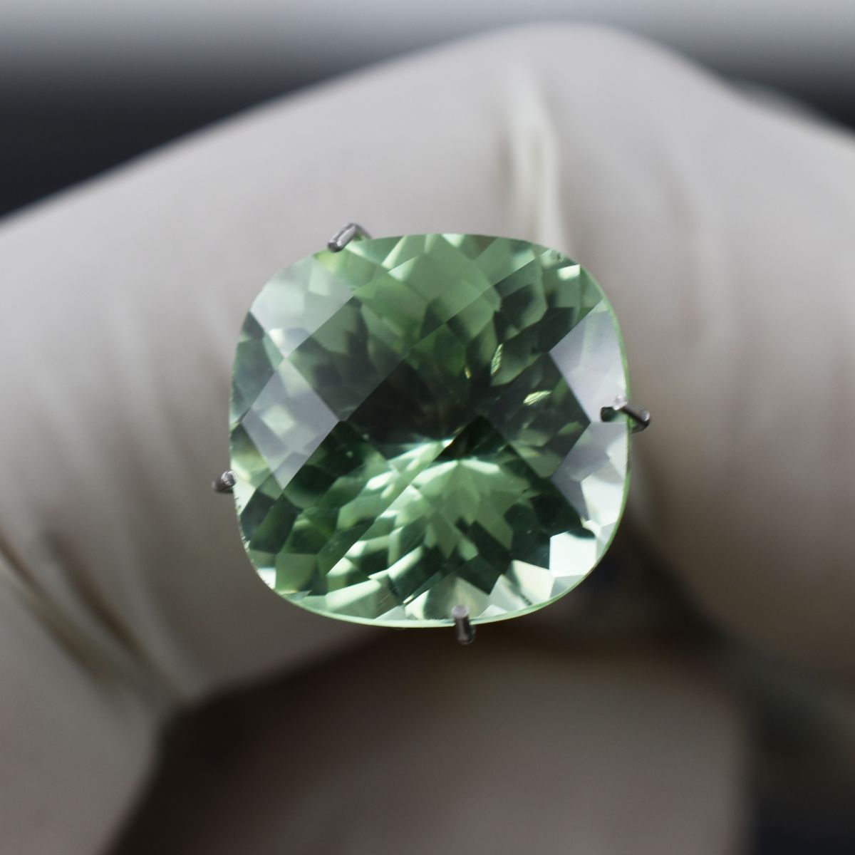 7.90 Ct Natural Grandidierite CERTIFIED Square Cushion Cut Bluish Green Gemstone