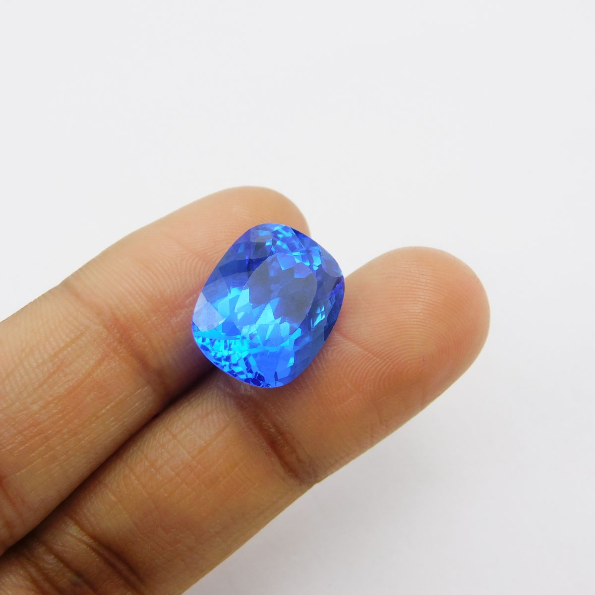 Perfect Cushion Cut Blue Tanzanite CERTIFIED 12.60 Carat Natural Loose Gemstone